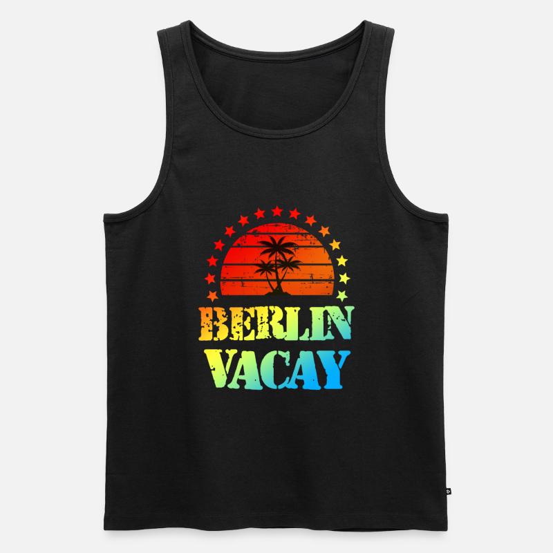 Berlin Urlaub - Männer Premium Bio Tank Top - Schwarz