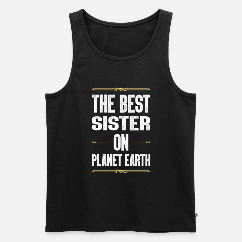 Beste Schwester Spruch - Männer Premium Bio Tank Top - Schwarz