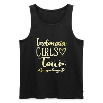 Tournée des filles en Indonésie - Débardeur bio Premium Homme - noir - Devant - AI Model Male 178 light (178cm)