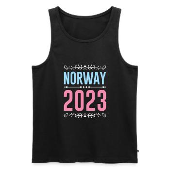 Norway 2023 - Männer Premium Bio Tank Top - Schwarz - Vorne - Michal (187cm)