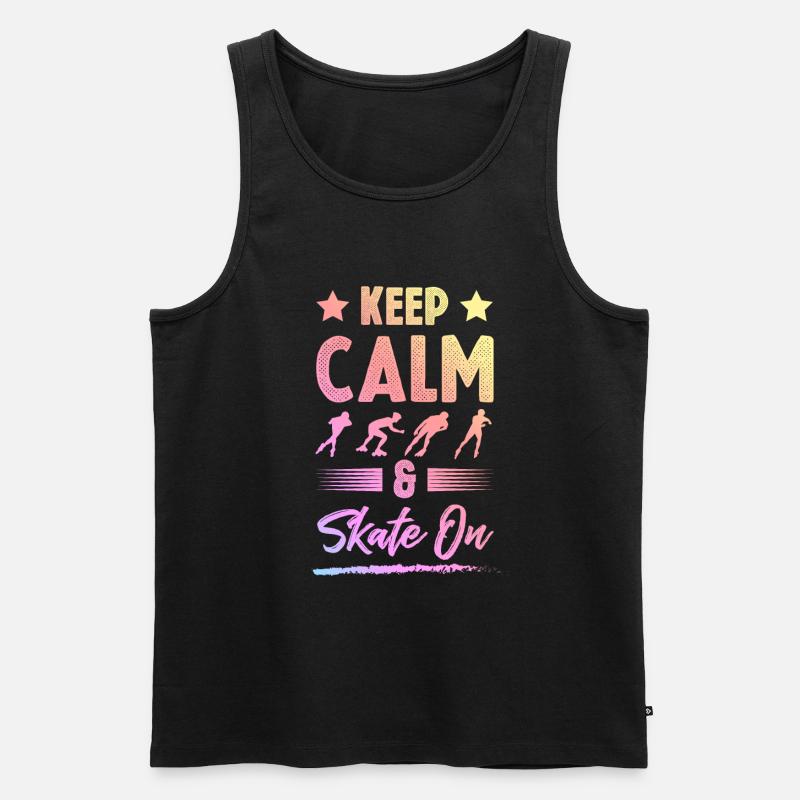 keep calm skate - Männer Premium Bio Tank Top - Schwarz