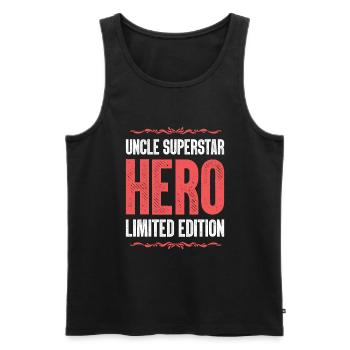 Best Uncle Hero Saying - Men's Premium Organic Tank Top - black - Front - Michal (187cm)