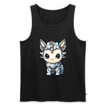 Unicorn Winter Animal Cute Comic - Men's Premium Organic Tank Top - black - Front - Michal (187cm)