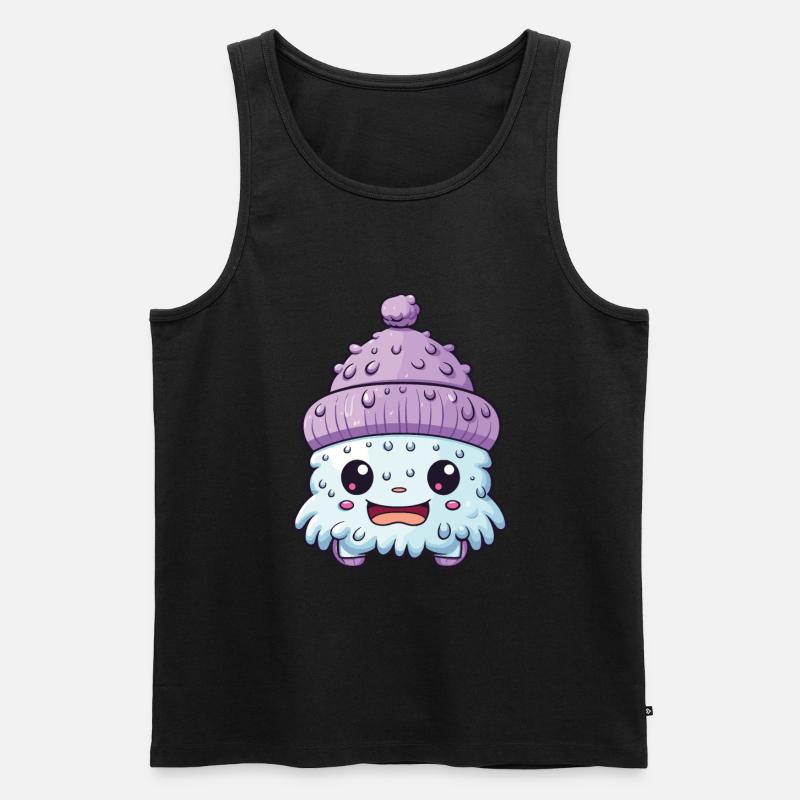 Winter Eskimo Comic Winterlich - Männer Premium Bio Tank Top - Schwarz