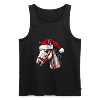 Noël tête de cheval Noël - Débardeur bio Premium Homme - noir - Devant - Michal (187cm)
