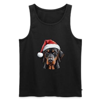 Doberman Dog Head Christmas Xmas - Men's Premium Organic Tank Top - black - Front - Michal (187cm)