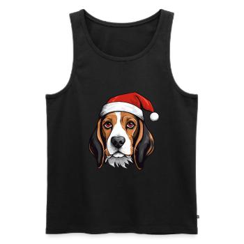 Beagle Dog Head Christmas Xmas - Men's Premium Organic Tank Top - black - Front - AI Model Male 178 light (178cm)