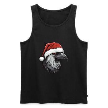 Krähe Rabe Weihnachten Tier Kopf - Männer Premium Bio Tank Top - Schwarz - Vorne - AI Model Male 178 light (178cm)