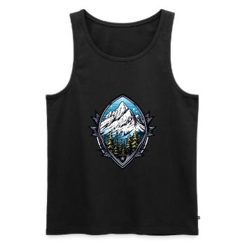Berge Alpen Wappen - Männer Premium Bio Tank Top - Schwarz - Vorne - Michal (187cm)