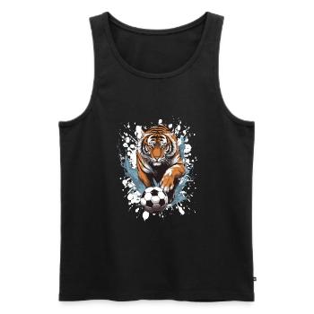 Tiger Soccer Sports Team - Men's Premium Organic Tank Top - black - Front - Michal (187cm)