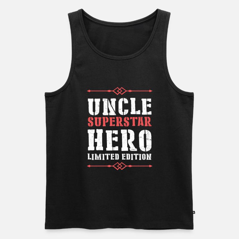 Bester Onkel Held Spruch - Männer Premium Bio Tank Top - Schwarz