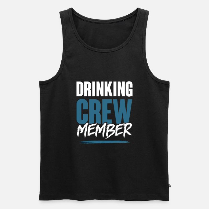 Drinking Crew - Männer Premium Bio Tank Top - Schwarz