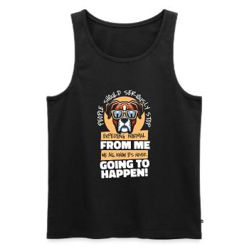 Boxer Hund Deutscher Boxer - Männer Premium Bio Tank Top - Schwarz - Vorne - Michal (187cm)