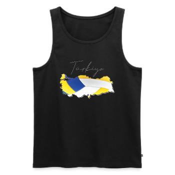 Turkey Türkiye Map Framed Volleyball TR - Men's Premium Organic Tank Top - black - Front - Michal (187cm)