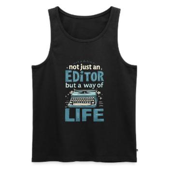 Editor - Männer Premium Bio Tank Top - Schwarz - Vorne - Michal (187cm)