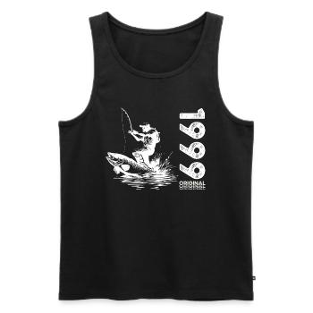25ème Anniversaire Pêcheur Pêche 1999 Millésime 1999 - Débardeur bio Premium Homme - noir - Devant - Michal (187cm)