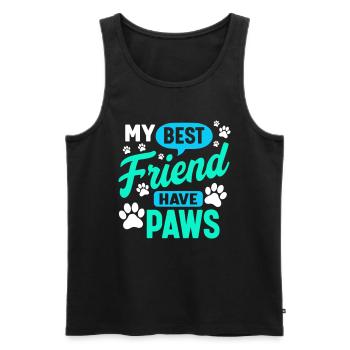 mein bester Freund hat Pfoten - Männer Premium Bio Tank Top - Schwarz - Vorne - Michal (187cm)