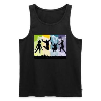 Peace is freedom - Men's Premium Organic Tank Top - black - Front - Michal (187cm)