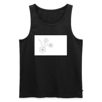 flowers sketch - Männer Premium Bio Tank Top - Schwarz - Vorne - AI Model Male 178 light (178cm)