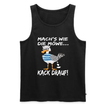 Coole Möwe Mach's Wie Die Möwe Kack Drauf! - Männer Premium Bio Tank Top - Schwarz - Vorne - AI Model Male 178 light (178cm)