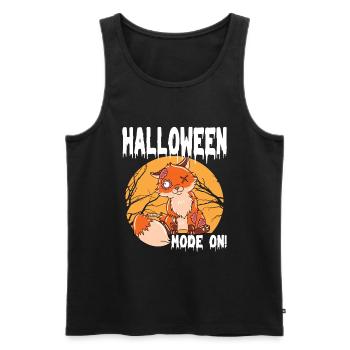 Halloween Zombie Animaux Halloween Renard - Débardeur bio Premium Homme - noir - Devant - Michal (187cm)