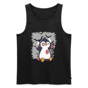 Halloween Zombie Tiere Halloween Pinguin - Männer Premium Bio Tank Top - Schwarz - Vorne - Michal (187cm)
