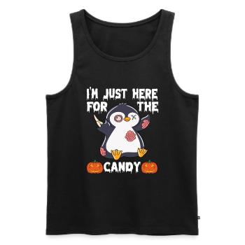 Halloween I'm Just Here For The Candy - Männer Premium Bio Tank Top - Schwarz - Vorne - Michal (187cm)