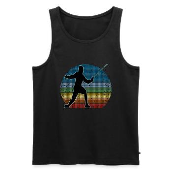 Fencing Fencing Sport Fencing - Men's Premium Organic Tank Top - black - Front - AI Model Male 178 light (178cm)