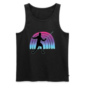 Fencing Fencing Sport Fencing - Men's Premium Organic Tank Top - black - Front - AI Model Male 178 light (178cm)