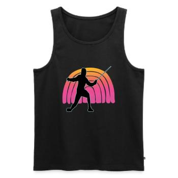 Fencing Fencing Sport Fencing - Men's Premium Organic Tank Top - black - Front - AI Model Male 178 light (178cm)
