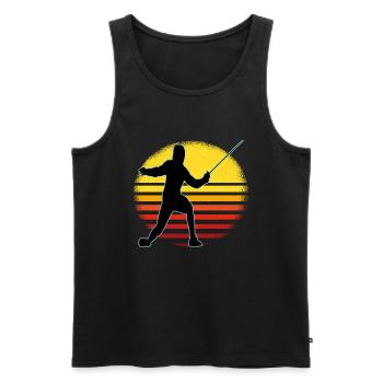 Fencing Fencing Sport Fencing - Men's Premium Organic Tank Top - black - Front - AI Model Male 178 light (178cm)