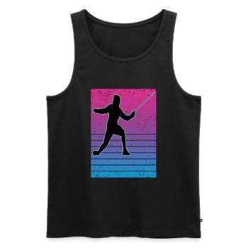 Fencing Fencing Sport Fencing - Men's Premium Organic Tank Top - black - Front - AI Model Male 178 light (178cm)