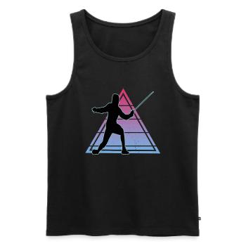 Fencing Fencing Sport Fencing - Men's Premium Organic Tank Top - black - Front - AI Model Male 178 light (178cm)