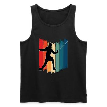 Fencing Fencing Sport Fencing - Men's Premium Organic Tank Top - black - Front - AI Model Male 178 light (178cm)