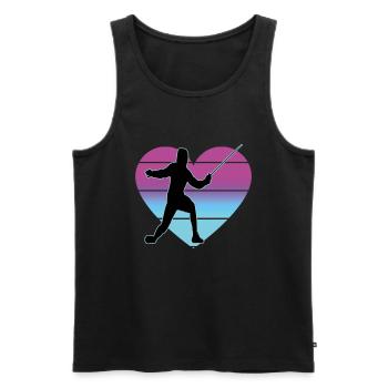 Fencing Fencing Sport Fencing - Men's Premium Organic Tank Top - black - Front - AI Model Male 178 light (178cm)