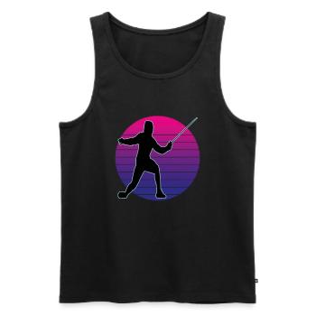 Fencing Fencing Sport Fencing - Men's Premium Organic Tank Top - black - Front - AI Model Male 178 light (178cm)