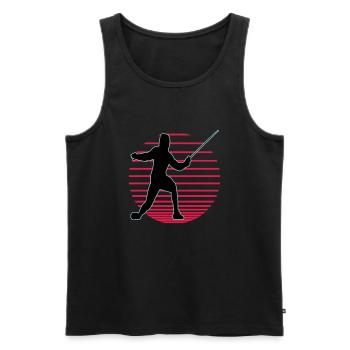 Fencing Fencing Sport Fencing - Men's Premium Organic Tank Top - black - Front - AI Model Male 178 light (178cm)