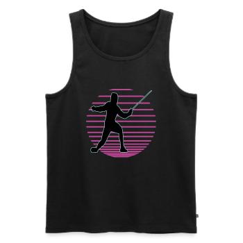Fencing Fencing Sport Fencing - Men's Premium Organic Tank Top - black - Front - AI Model Male 178 light (178cm)