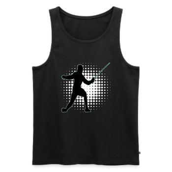Fencing Fencing Sport Fencing - Men's Premium Organic Tank Top - black - Front - AI Model Male 178 light (178cm)