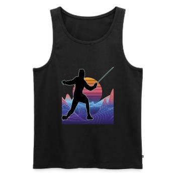 Fencing Fencing Sport Fencing - Men's Premium Organic Tank Top - black - Front - AI Model Male 178 light (178cm)