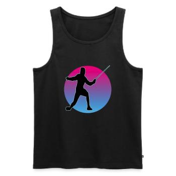 Fencing Fencing Sport Fencing - Men's Premium Organic Tank Top - black - Front - AI Model Male 178 light (178cm)