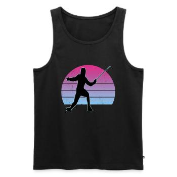 Fencing Fencing Sport Fencing - Men's Premium Organic Tank Top - black - Front - AI Model Male 178 light (178cm)