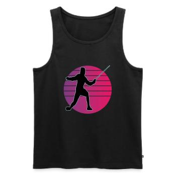 Fencing Fencing Sport Fencing - Men's Premium Organic Tank Top - black - Front - AI Model Male 178 light (178cm)