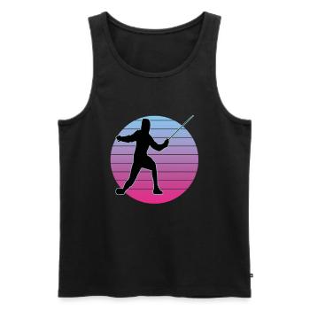 Fencing Fencing Sport Fencing - Men's Premium Organic Tank Top - black - Front - AI Model Male 178 light (178cm)