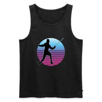 Fencing Fencing Sport Fencing - Men's Premium Organic Tank Top - black - Front - AI Model Male 178 light (178cm)