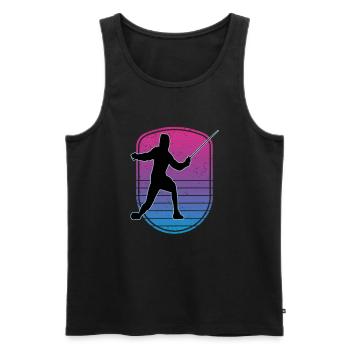 Fencing Fencing Sport Fencing - Men's Premium Organic Tank Top - black - Front - AI Model Male 178 light (178cm)
