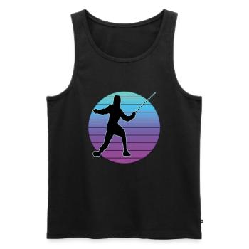 Fencing Fencing Sport Fencing - Men's Premium Organic Tank Top - black - Front - AI Model Male 178 light (178cm)