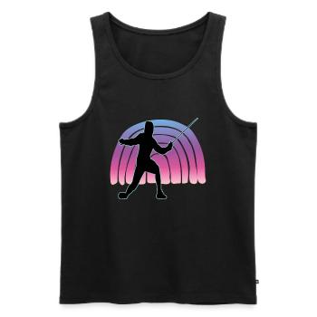 Fencing Fencing Sport Fencing - Men's Premium Organic Tank Top - black - Front - AI Model Male 178 light (178cm)