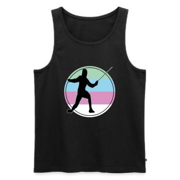 Fencing Fencing Sport Fencing - Men's Premium Organic Tank Top - black - Front - AI Model Male 178 light (178cm)