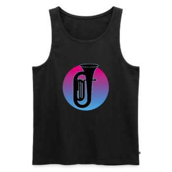 Joueur de tuba Tuba Instrument de musique - Débardeur bio Premium Homme - noir - Devant - Michal (187cm)